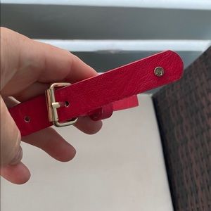 Red leather belt